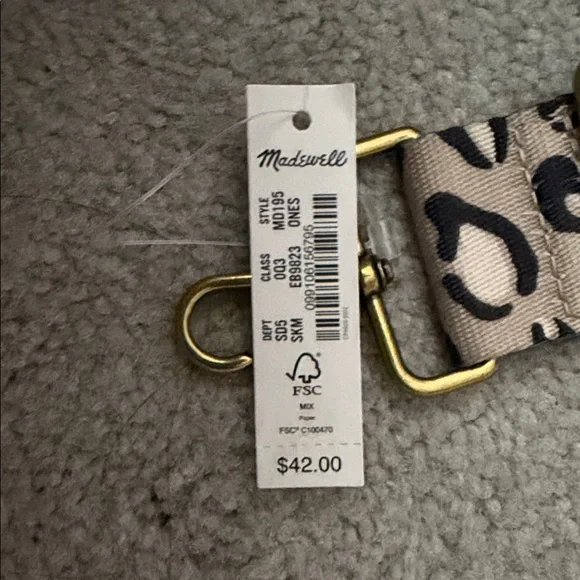 Madewell Animal Print Adjustable Handbag Strap with Gold Hardware - Picture 2 of 3